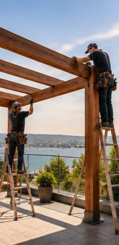 İstanbul Beyoğlu Galata Ahşap Pergola İmalatı 3