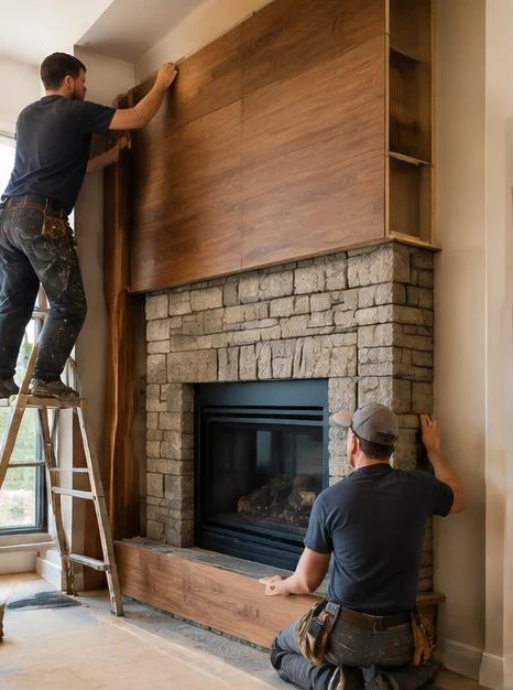 İstanbul Şile Sortullu Şömine Çevresi Ahşap Kaplama 2